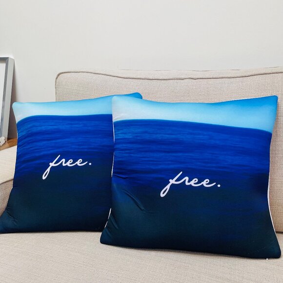 2x Beachy Throw Pillow Cases - Picture 1 of 6